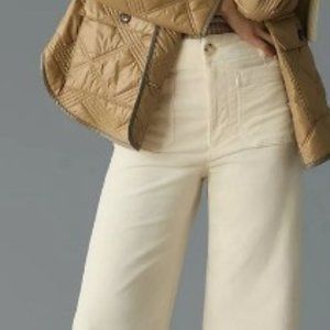 The Colette Cropped Wide-Leg Corduroy Pants by Maeve